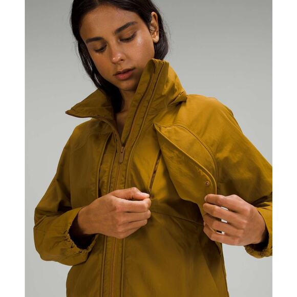 Lululemon Always Effortless Jacket Gold Spice Hooded Full Zip Active Size 6 - Picture 2 of 15